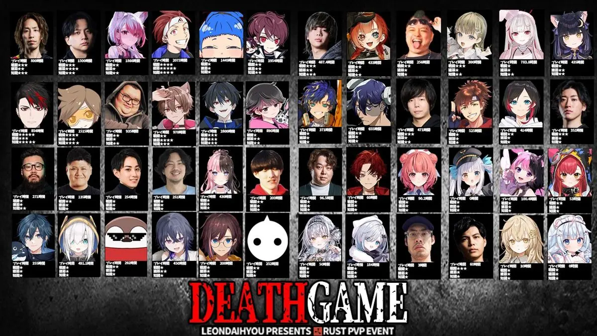 イベント「RUST PVP EVENT “DEATH GAME”」参加者一覧