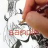描き下ろし表紙イラスト作画の様子