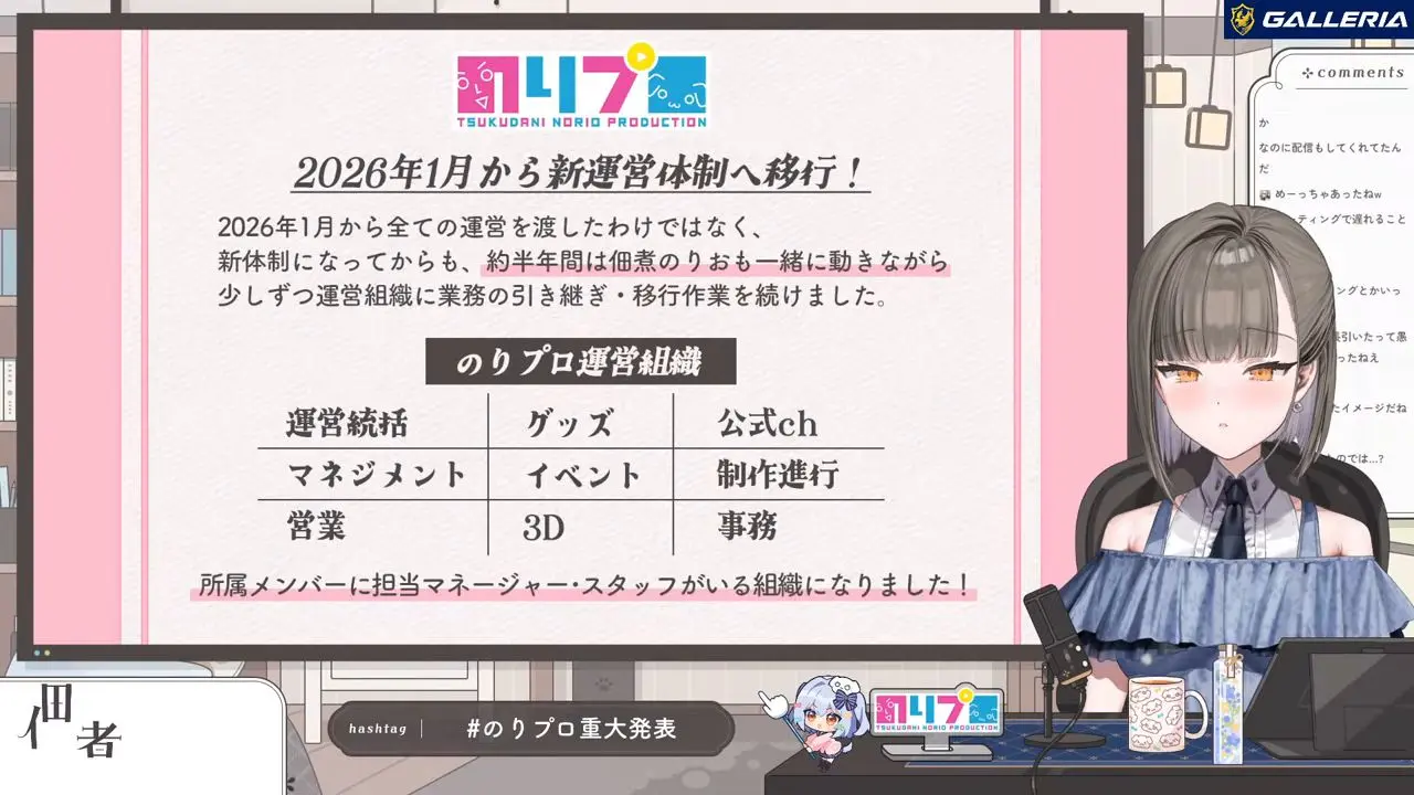 のりプロ新体制についての概要