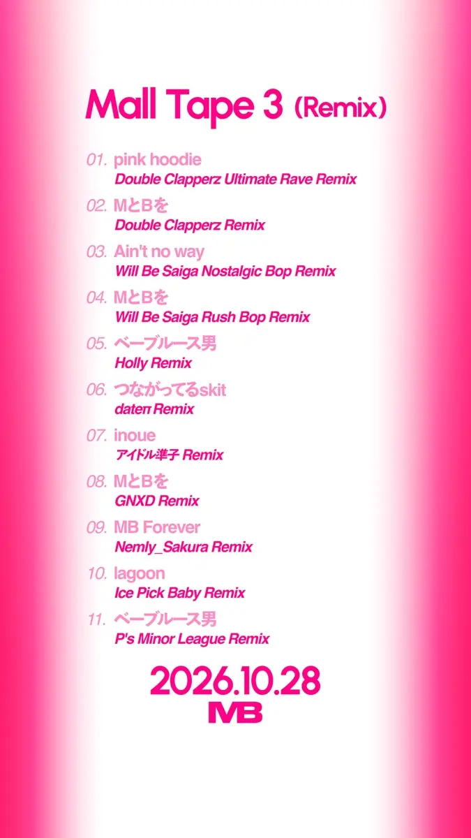 『Mall Tape 3 Remix』収録曲リスト